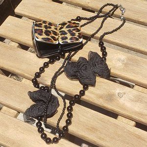 Forever 21 Necklace Bracelet BUNDLE! Cheetah print